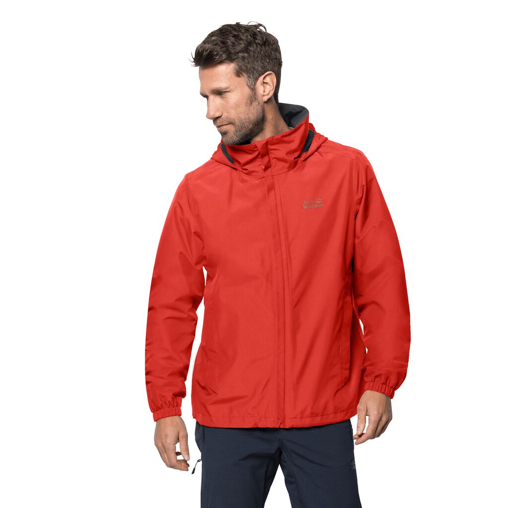 Jack Wolfskin STORMY POINT Vestes Homme Orange Rouge - EYGFKIX-67